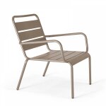 Fauteuil de jardin bas relax acier taupe - palavas
