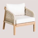 Sklum - fauteuil de jardin en bois d'acacia duba blanc gardenia