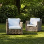 Lot de 2 fauteuils de jardin en kubu naturel