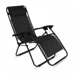 Fauteuil de jardin pliant relax noir Fauteuil de jardin pliant relax noir