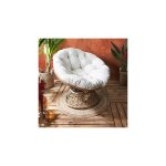 The home deco factory - fauteuil de jardin pivotant effet rotin �cru et naturel