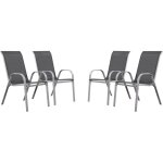 Habitat et jardin - fauteuil jardin textilène 'cordoba' - phoenix - gris foncé / argenté - lot de 4 Habitat et jardin - fauteuil jardin textilène 'cordoba' - phoenix - gris foncé / argenté - lot de 4