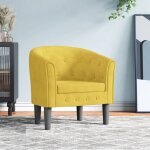Fauteuil jaune velours vidaxl