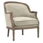 Vente - unique - fauteuil en lin alienor - crme