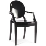 Chaise de salle à manger transparente - design avec accoudoirs - louis xiv noir Chaise de salle à manger transparente - design avec accoudoirs - louis xiv noir