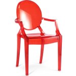 Privatefloor - chaise de salle  manger transparente - design avec accoudoirs - louis xiv rouge transparent ...