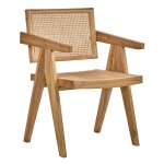 Meubletmoi - fauteuil lounge en bois massif avec cannage en rotin - bruno Meubletmoi - fauteuil lounge en bois massif avec cannage en rotin - bruno