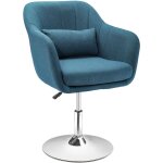 Homcom - fauteuil lounge design grand confort coussins lombaires hauteur rglable pivotant 360 pitement ...