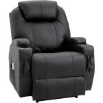 Homcom ? fauteuil relax massage �lectrique inclinaison dossier 165� ? rev�tement synth�tique pu noir ...