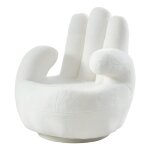 Vente - unique - fauteuil main pivotant catchy en fausse fourrure - blanc