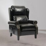 Toscohome - fauteuil avec massage et dossier chauffant faux cuir noir - wing