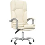 Fauteuil de massage inclinable de bureau cr�me similicuir vidaxl
