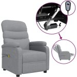 Maison chic - fauteuil de massage inclinable lectrique fauteuil relax gris clair tissu 86410