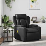 Fauteuil de massage inclinable noir similicuir
