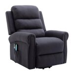 Vente - unique - fauteuil massant en tissu avec releveur électrique - gris anthracite - lovari Vente - unique - fauteuil massant en tissu avec releveur électrique - gris anthracite - lovari
