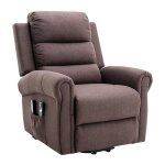 Vente - unique - fauteuil massant en tissu avec releveur électrique - marron - lovari Vente - unique - fauteuil massant en tissu avec releveur électrique - marron - lovari
