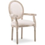 Intensedeco - fauteuil médaillon louis xvi tissu beige Intensedeco - fauteuil médaillon louis xvi tissu beige
