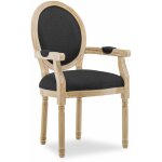 Fauteuil médaillon louis xvi tissu noir Fauteuil médaillon louis xvi tissu noir