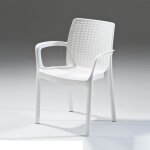 Argonauta - fauteuil melody en re'sine antichoc effet polirotin blanc 58x55x83 cm pour jardin exte'rieur ...
