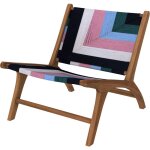 Rendez - vous dco - fauteuil multicolore en fil de laine tress et bois de teck - callie