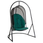 Hesperide - fauteuil oeuf suspendu en aluminium meraude et graphite pacha - hespride