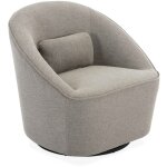 Sweeek - fauteuil pivotant 360� en tissu taupe. avec coussin lana l 80 x p 73 x h77cm