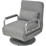 Fauteuil pivotant et canapé - lit gris clair tissu Fauteuil pivotant et canapé - lit gris clair tissu