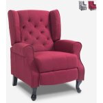 Fauteuil relax berg�re inclinable moderne en tissu ethron class - bordeaux
