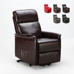 Fauteuil relax lectrique inclinable avec releveur amalia fix - marron fonc