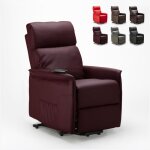Fauteuil relax �lectrique avec releveur et roulettes arri�re amalia - bordeaux