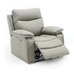 Deco in paris - fauteuil relax électrique en simili cuir gris clair elise Deco in paris - fauteuil relax électrique en simili cuir gris clair elise