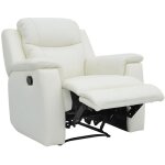 Vente - unique - fauteuil relax evasion en cuir - blanc ivoire Vente - unique - fauteuil relax evasion en cuir - blanc ivoire
