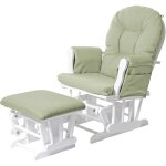 Hegele - fauteuil relax hhg - 721 fauteuil  bascule, rocking - chair, tissu, vert clair, monture blanche ...