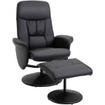 Homcom - fauteuil relax inclinable pivotant style contemporain avec repose - pied rev�tement synth�tique ...