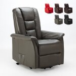 Fauteuil relax inclinable releveur en similicuir design joanna fix - gris