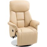 Homcom - fauteuil relax inclinable repose - pied r�glable pivotant 360� pi�tement m�tal chrom� rev�tement ...