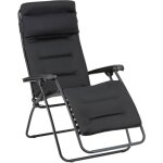 Fauteuil relax transat jardin - chaise longue matelass zro gravit - rsx clip - aircomfort - noir ...