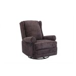 Deco in paris - fauteuil relax pivotant en tissu marron brody