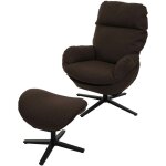 Hhg - fauteuil relax + pouf 420, fauteuil tv fauteuil � bascule fonction bascule, pivotant, m�tal tissu ...