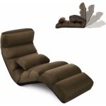 Costway - fauteuil relax salon en faux daim pliable, réglable sur 5 positions chaise de relaxation rembourrée ... Costway - fauteuil relax salon en faux daim pliable, réglable sur 5 positions chaise de relaxation rembourrée ...