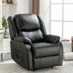 Hauss spole - fauteuil relax simple avec repose - pieds, chaise longue fauteuil tv pour salon, pu - noir ...