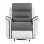 Usinestreet - fauteuil relax manuel gris et pu blanc - valia