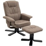 Fauteuil de relaxation avec repose - pieds charly, en tissu brun et pieds noirs