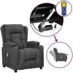 Maison chic - fauteuil releveur inclinable fauteuil de relaxation fauteuil salon de massage gris fonc ...