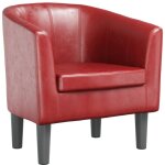 Fauteuil cabriolet rouge bordeaux similicuir vidaxl172188
