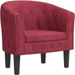 Fauteuil rouge bordeaux velours vidaxl