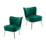 Fauteuil de salon confortable lot de 2 fauteuil scandinave avec sige pais chaise salon rembourre pour ...