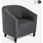 Fauteuil de salon design classique en tissu cookie class - gris fonc�