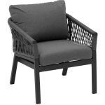 Hesperide - fauteuil de salon de jardin oriengo anthracite & graphite en aluminium trait poxy - hespride ...