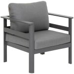 Hesperide - fauteuil de salon de jardin paradize graphite en aluminium trait en epoxy - hespride